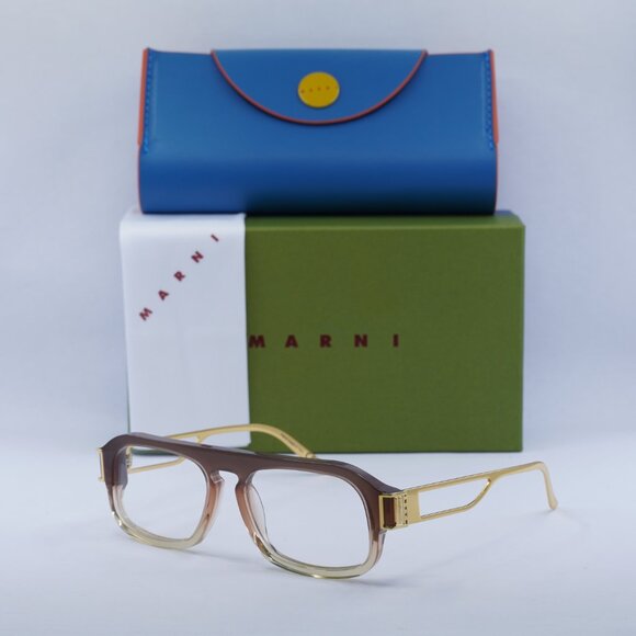 🕶️ New Marni BURULLUS X2P Eyeglasses - Brown Fade/Gold Frame - Picture 11 of 11